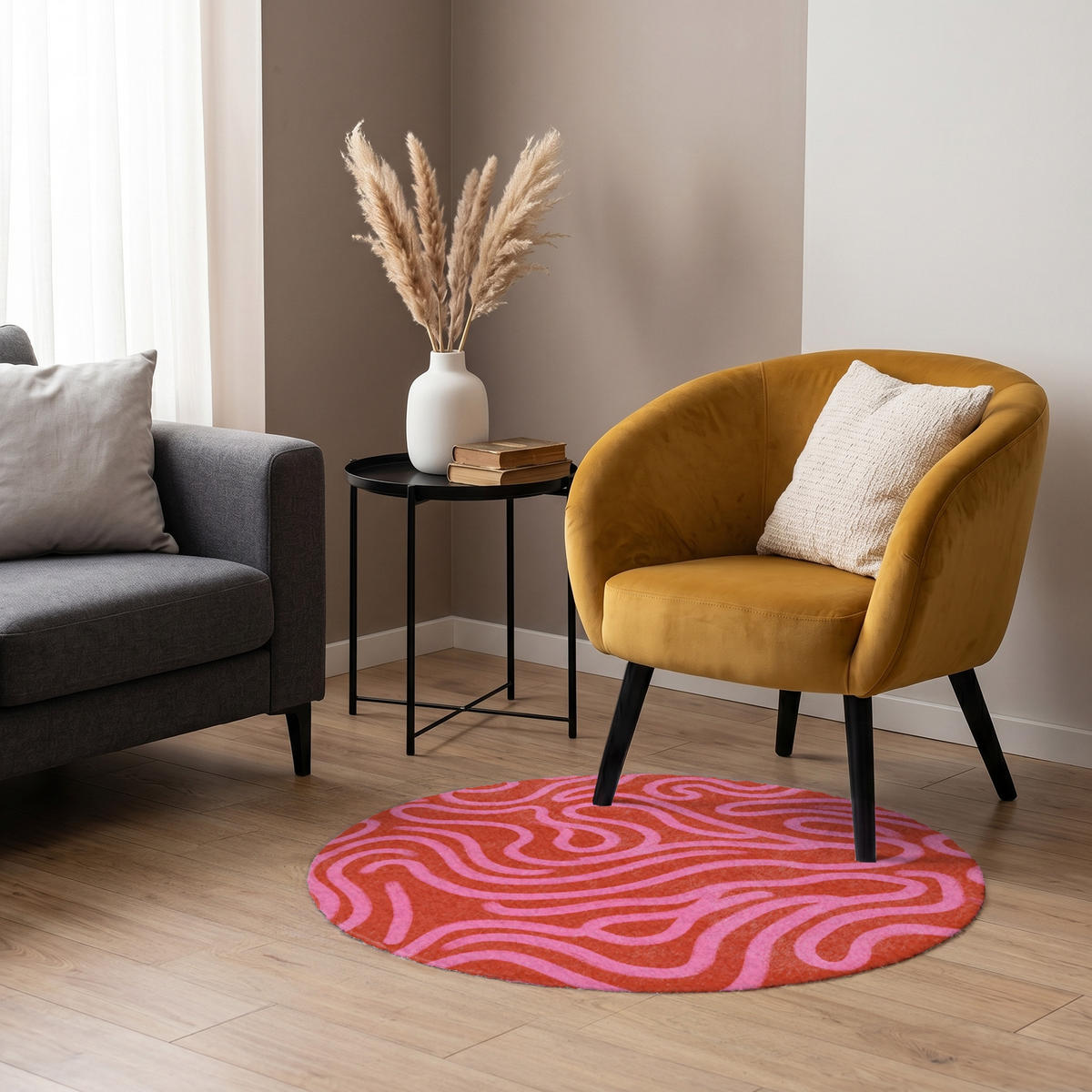 KOBERCE - Ružová - 90x90 cm - červená, textil/plast (90/0.4cm) - OnlyWow