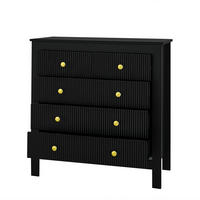 KOMMODE in Schwarz mit Spezialtüren und 5 Schubladen für Wohnzimmer, B79/T39.5/H80.5 cm - Schwarz, Holzwerkstoff (79/80.05/39.5cm) - STILVORA