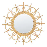 WANDSPIEGEL Rattan natürlich Sonnenform 60 cm Telakia - Beige/Naturfarben, Naturmaterialien (60/60/3cm) - Beliani