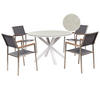 GARTENMÖBEL-SET 4-Sitzer Grau Maletto/Grosseto - Beige/Silberfarben, Metall - Beliani