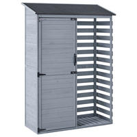ȘOPRON PENTRU UNELTE 130 cm 57 cm gri Cengio - gri închis/negru, lemn (130/180/57cm) - Beliani