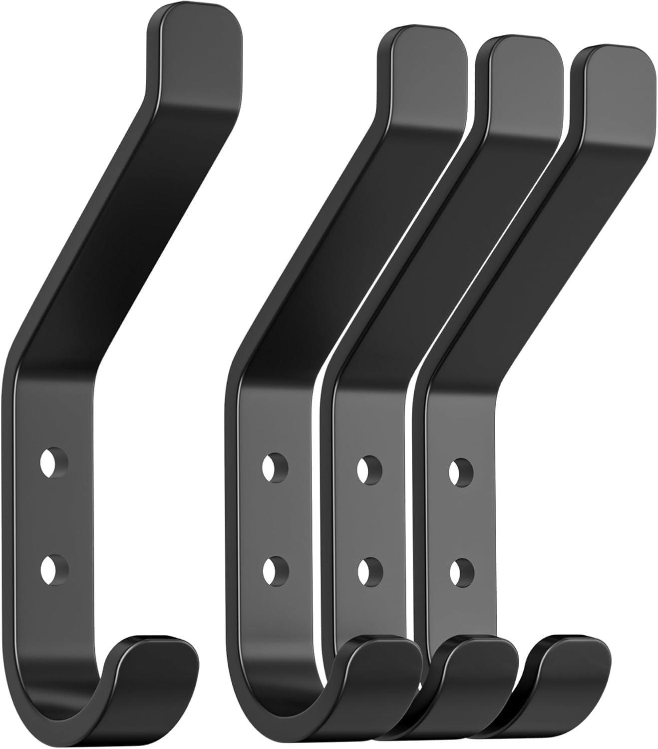 HANDTUCHHAKEN , Set mit 4 Wandhaken - Schwarz, Metall (1.3/4/9.5cm) - BELZ