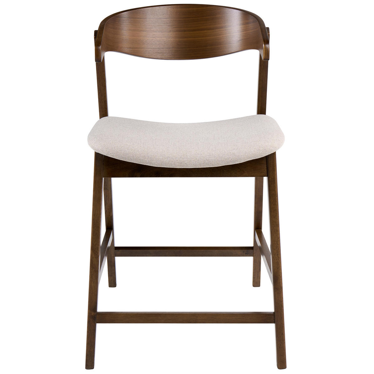 BARSTUHL 2er-Set Braun/Beige Lilly - Beige, Holz (52/87/60cm) - Beliani