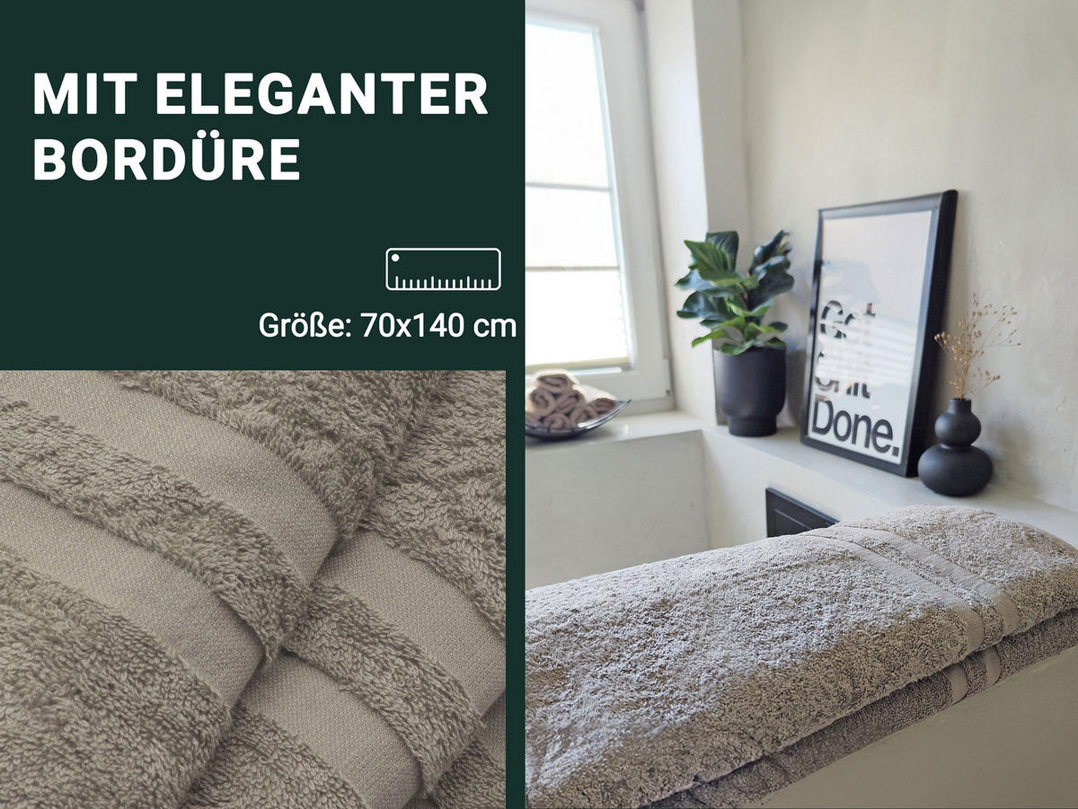 DUSCHTÜCHER, 5er-Set, 70x140 cm, 100% Baumwolle, Braun - Fango, Textil (70/140cm) - Zollner