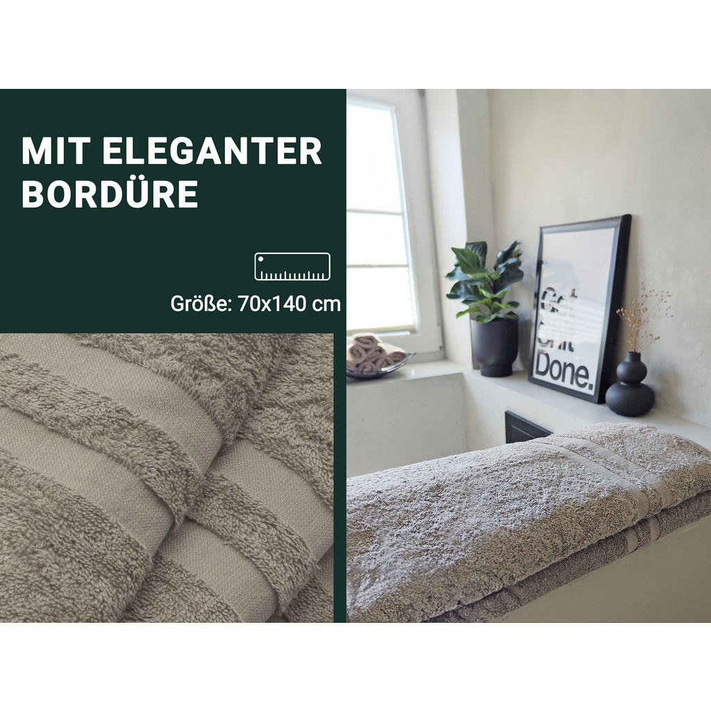 Thumbnail - Zollner Duschtücher,, Fango, Textil, 70x140 cm, Oeko-Tex® Standard 100, Badtextilien, Duschtücher