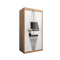SCHWEBETÜRENSCHRANK 200/100/62 2-türig - Silberfarben/Weiß, Holz/Kunststoff (100/200/62cm) - Abiks Möbel
