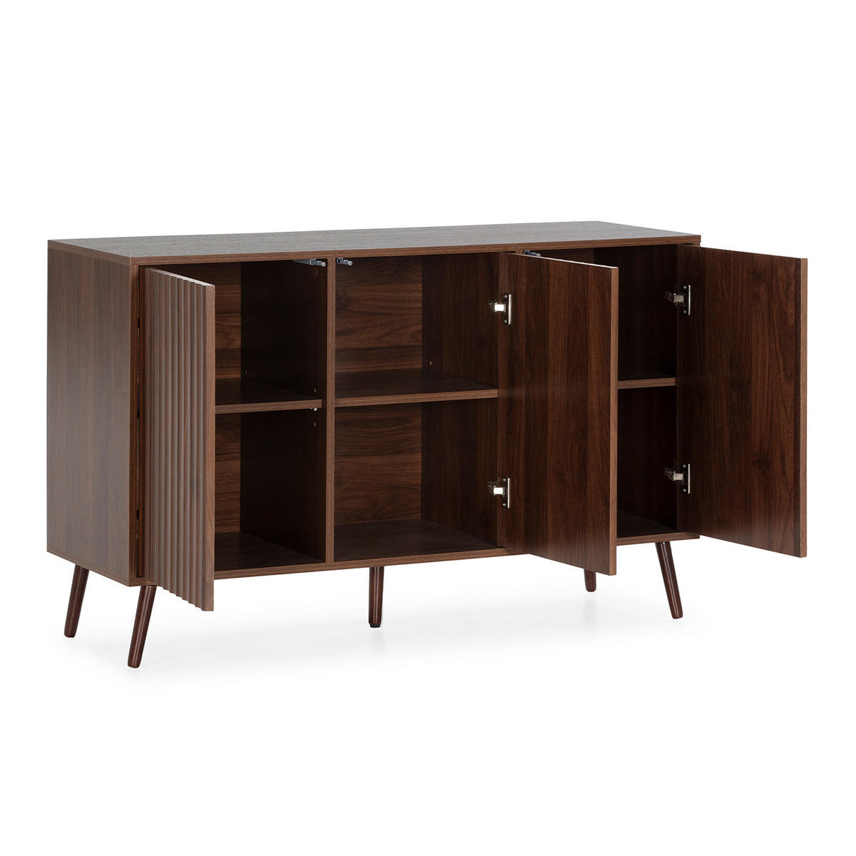 SIDEBOARD Lluvia 3 Türen Walnuss-Effekt - Walnussfarben, Holzwerkstoff (120/76/40cm)