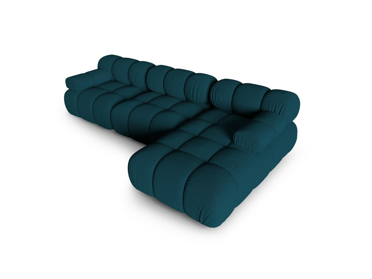 ECKSOFA modular rechts Bellis aus 3D-Stoff marineblau 4 Sitzplätze - Blau, Textil (155/282cm) - Micadoni