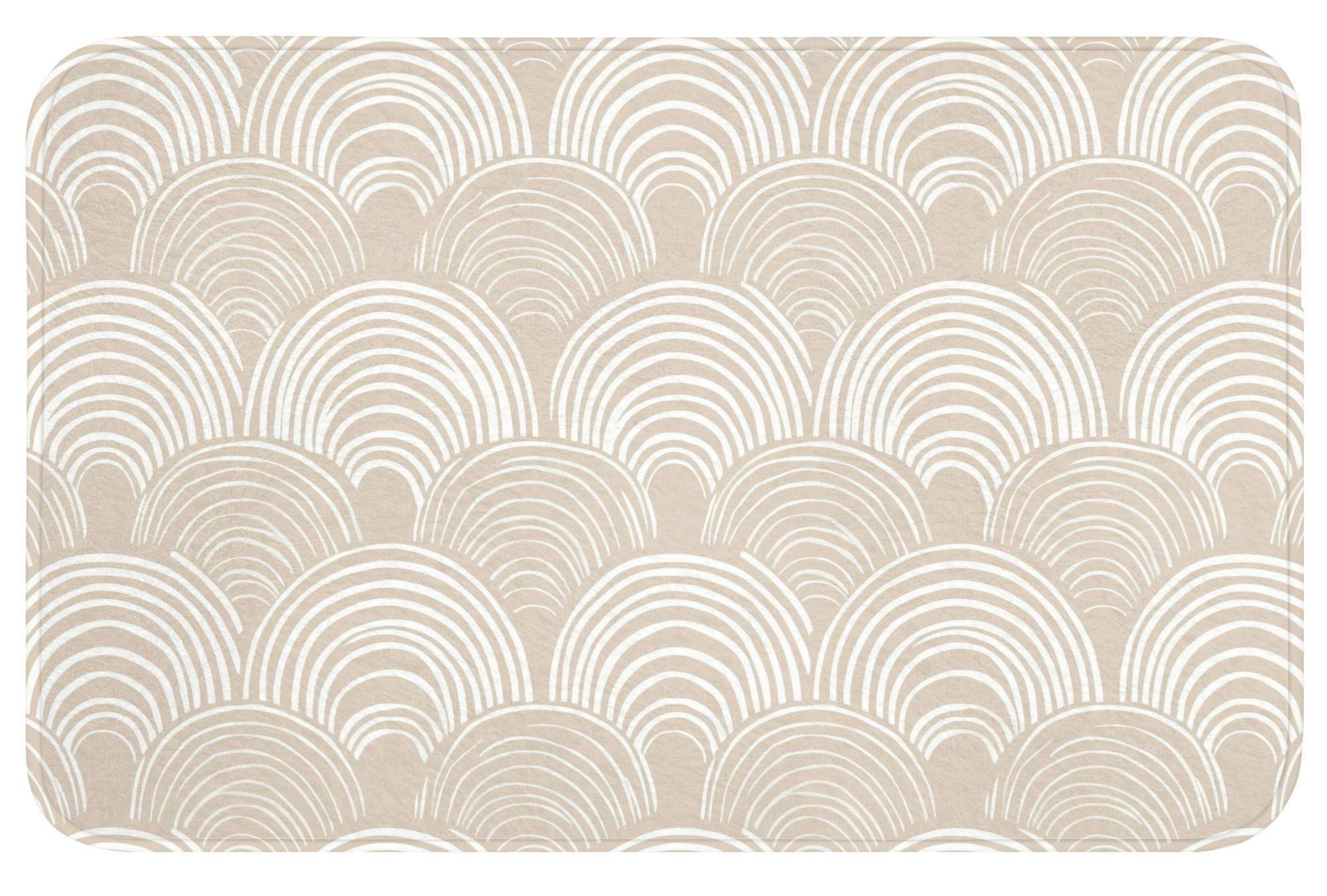 KOUPELNOVÁ PŘEDLOŽKA Vlny - Textura - Béžová 80x50 cm - kašmírová, textil/plast (80/50cm) - OnlyWow