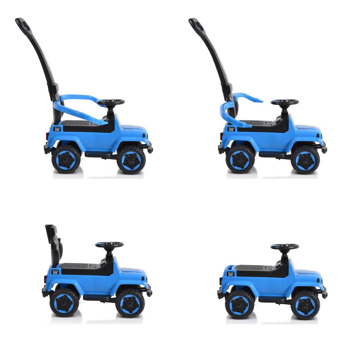 RUTSCHER Police blau Musikfunktion Schiebestange Dach Sicherheitsbügel - Blau, Kunststoff (82/37/90cm) - Moni