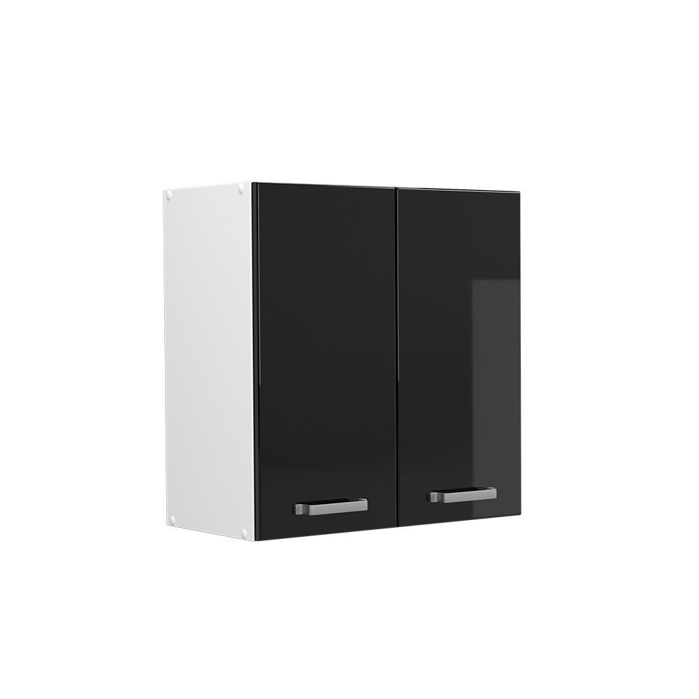 Vicco UNIVERZÁLNÍ NÁSTĚNNÁ SKŘÍŇKA R-Line Černý vysoký lesk 60 cm s dvířky