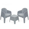 GARTENMÖBEL-SET MALUS, 3-tlg - Grau, Kunststoff - KONSIMO®
