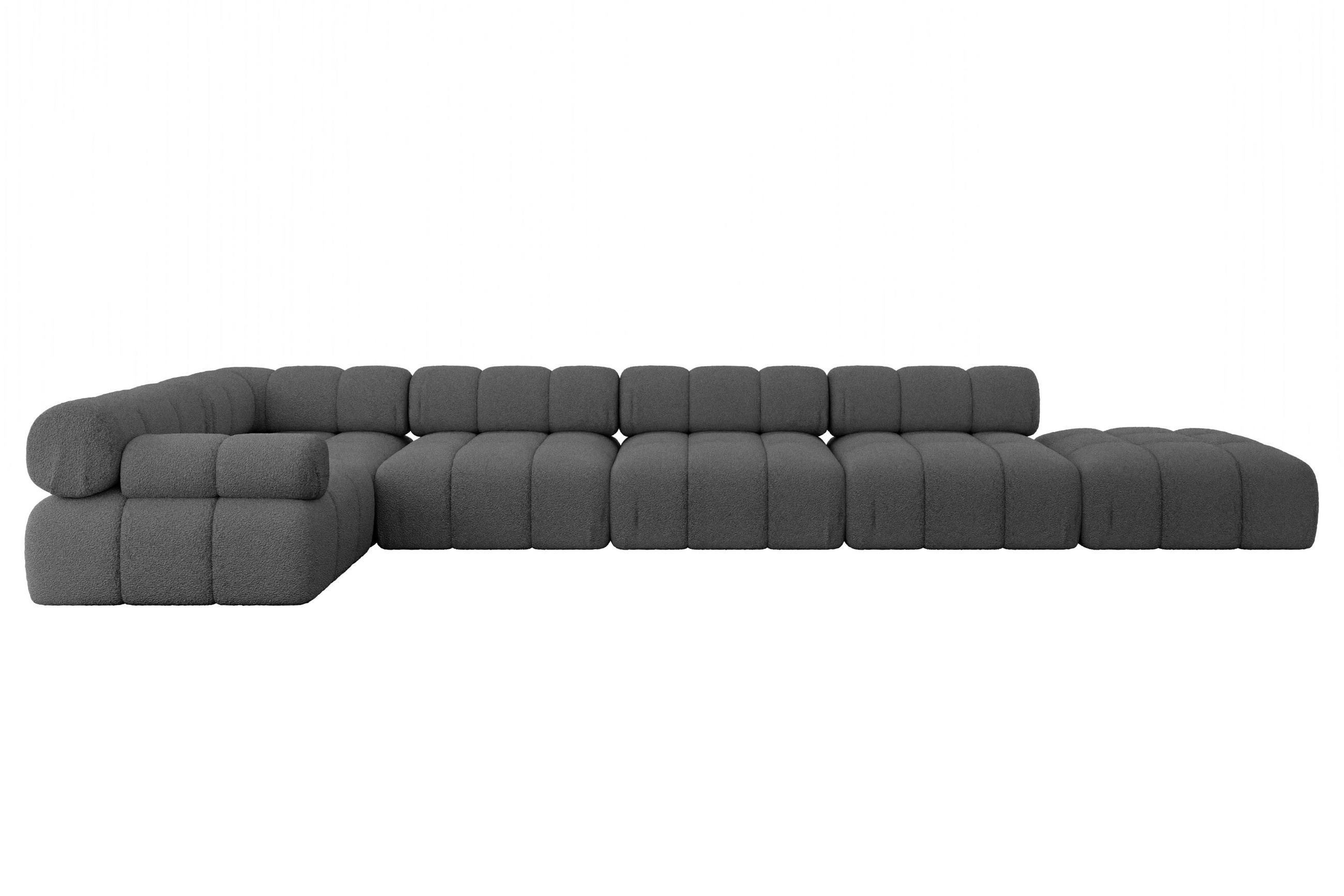 ECKSOFA modulares Sofa Felto-L3 - 475x190x70 cm Grau Bouclé - Grau, Holzwerkstoff/Textil (475/190cm) - ALTDECOR