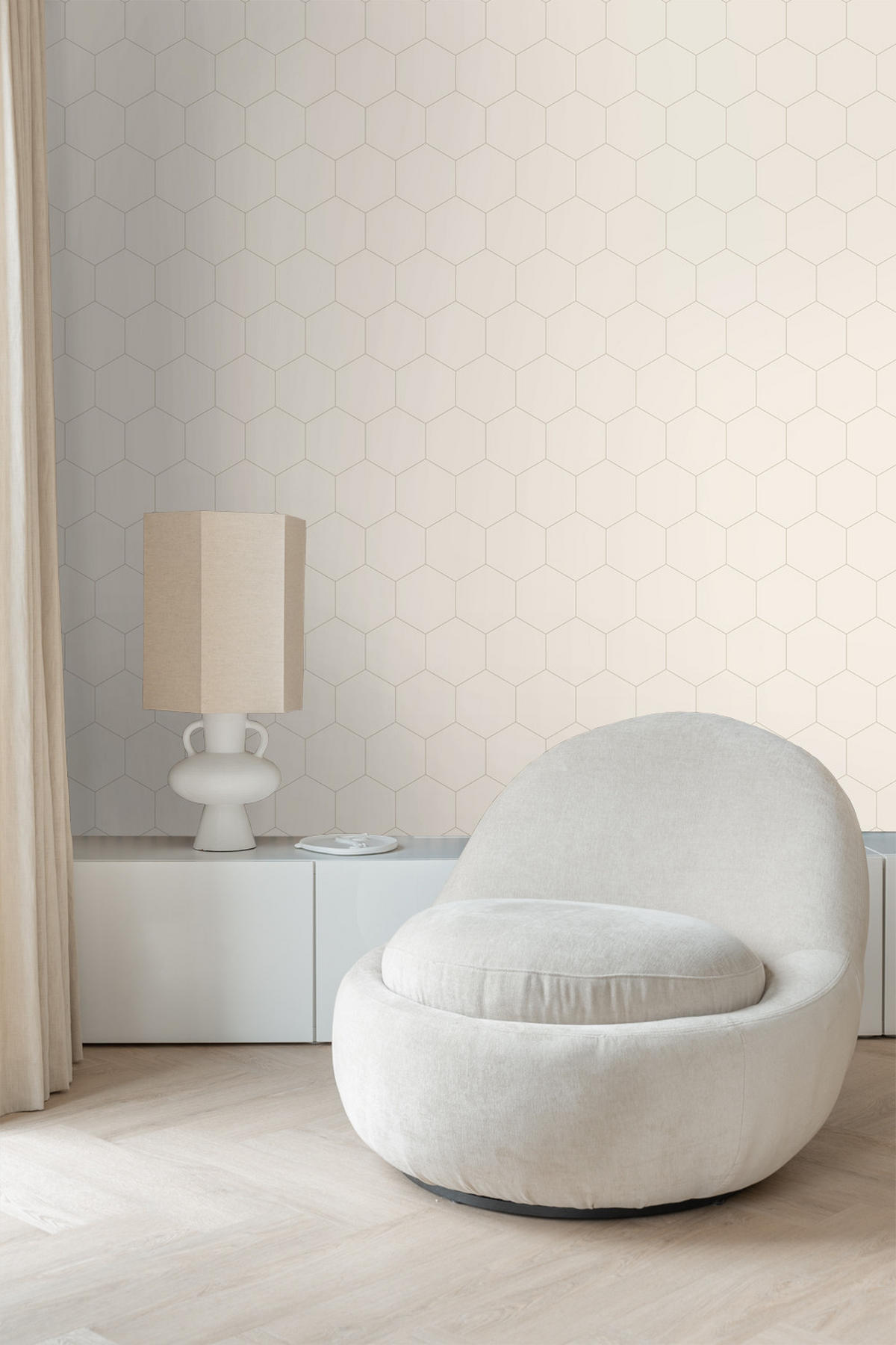 TAPETE Wabenmuster 53 cm x 10.05 m - Beige, Papier (53/1000cm) - ESTAhome