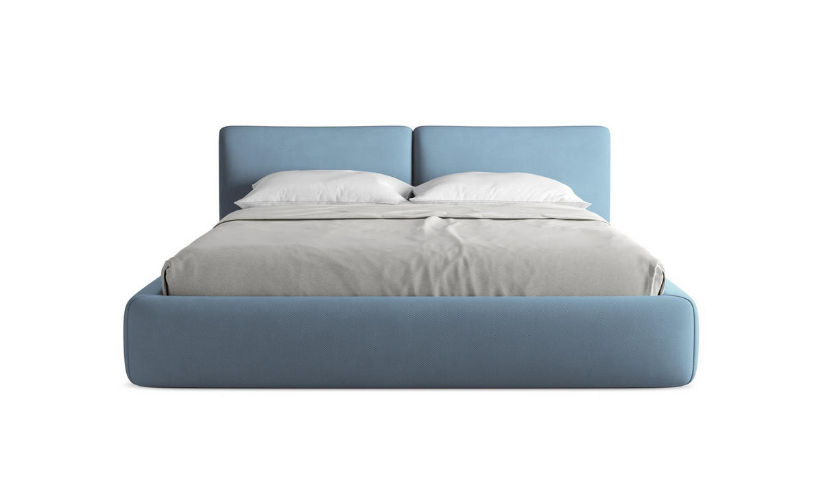 POLSTERBETT mit Bettkasten und Lattenrost 200x228 Grau - Hellgrau/Schwarz, Kunststoff/Textil (180/200cm) - Makamii