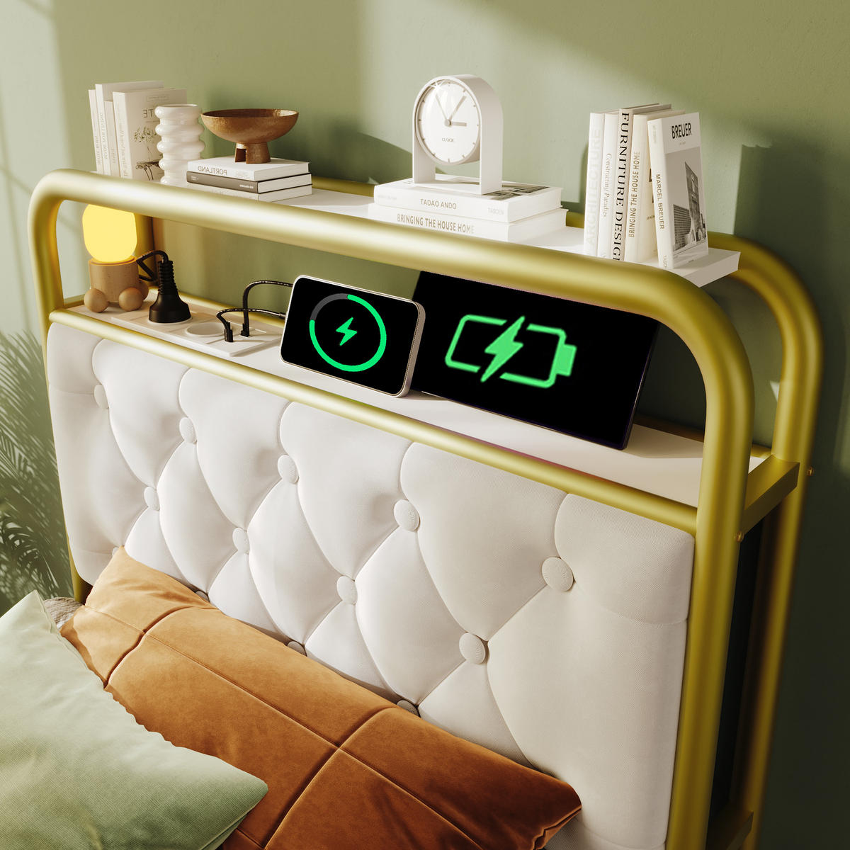 POLSTERBETT 90/200 cm mit LED, Schubladen & Ladefunktion, Samtbezug Weiß - Weiß, Textil (90/200cm) - Redom