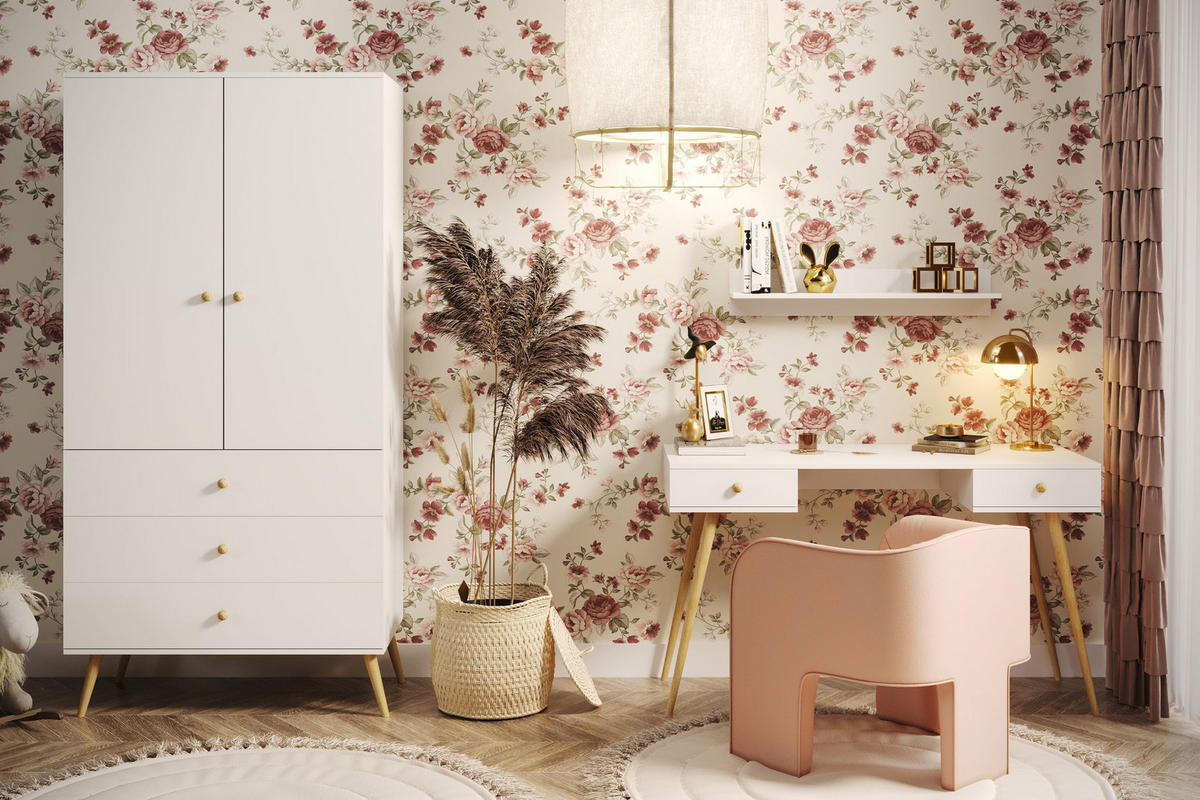 SCHRANK Kleiderschrank Monalin Weiss - Weiß, Holzwerkstoff (100/180/52cm) - Fedve