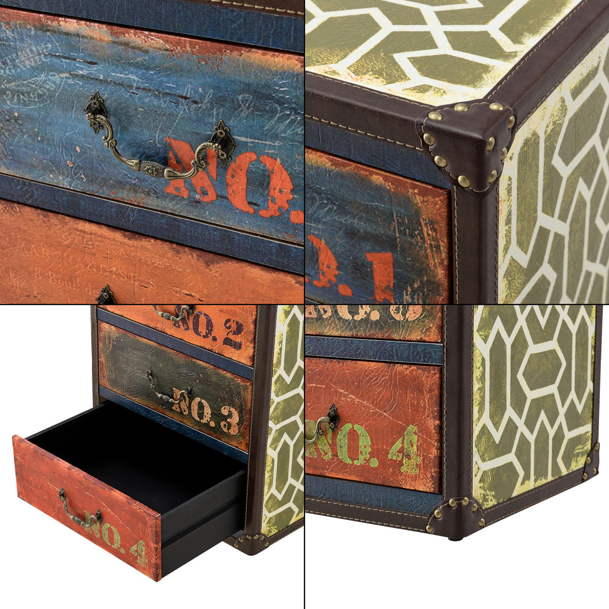 KOMMODE Goslar - Multicolor, Holzwerkstoff (40/30/66cm) - [en.casa]