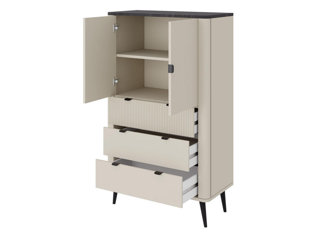 REGAL Marly 2S3D RE06 - Kaschmir/Schwarz, Holzwerkstoff/Metall (90/142/40cm) - MIRJAN24