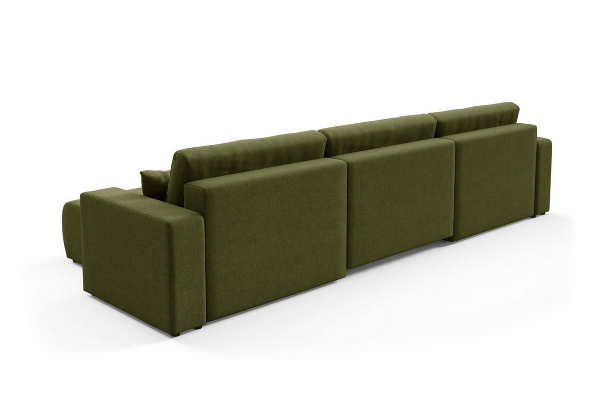 WOHNLANDSCHAFT Augusto - Grün, Holzwerkstoff/Textil (344/82/149cm) - Fun Möbel