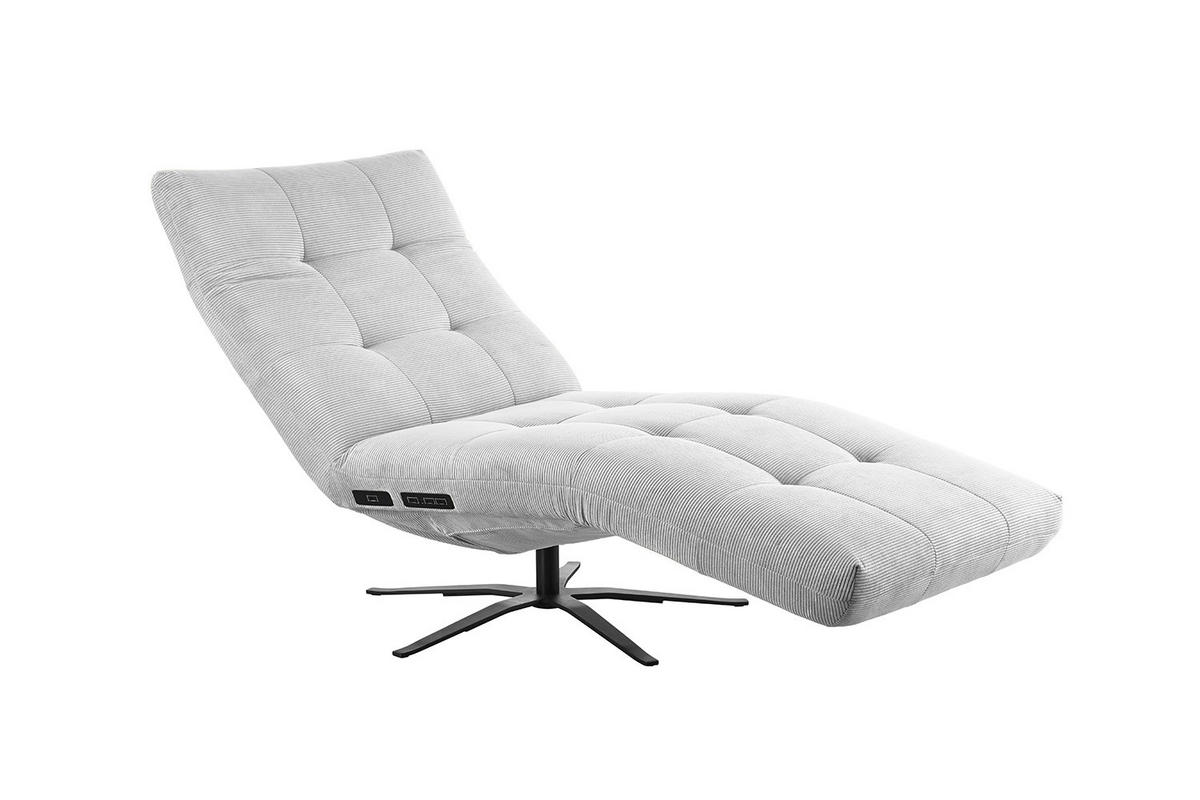 RELAXLIEGE LETICIA Silber Cord - Silberfarben/Schwarz, Textil/Metall (82/115/156cm) - KAWOLA