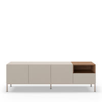 TV-MÖBEL - TV-Möbel mit 3 Türen und 1 Schublade aus Holz und Metall, L180cm - Beige - Beige, Holz (180/55/42cm) - Drawer