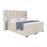 BOXSPRINGBETT Manuel - Creme/Schwarz, Holzwerkstoff/Textil (200/200cm) - Meblini