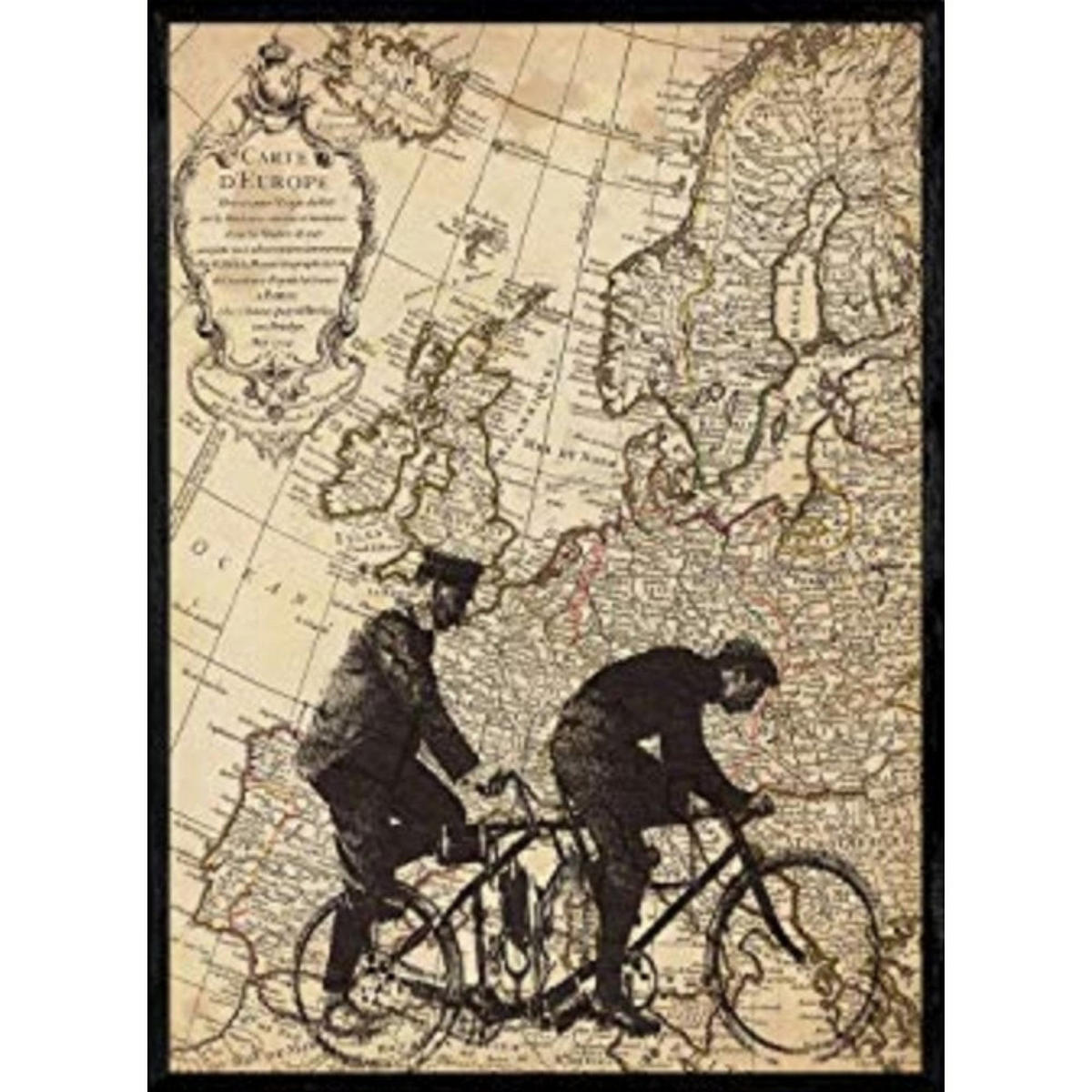 POSTER Tandem Über Europa. A4 Rahmenlos - Klar, Papier (29.7/5/21cm) - Nacnic