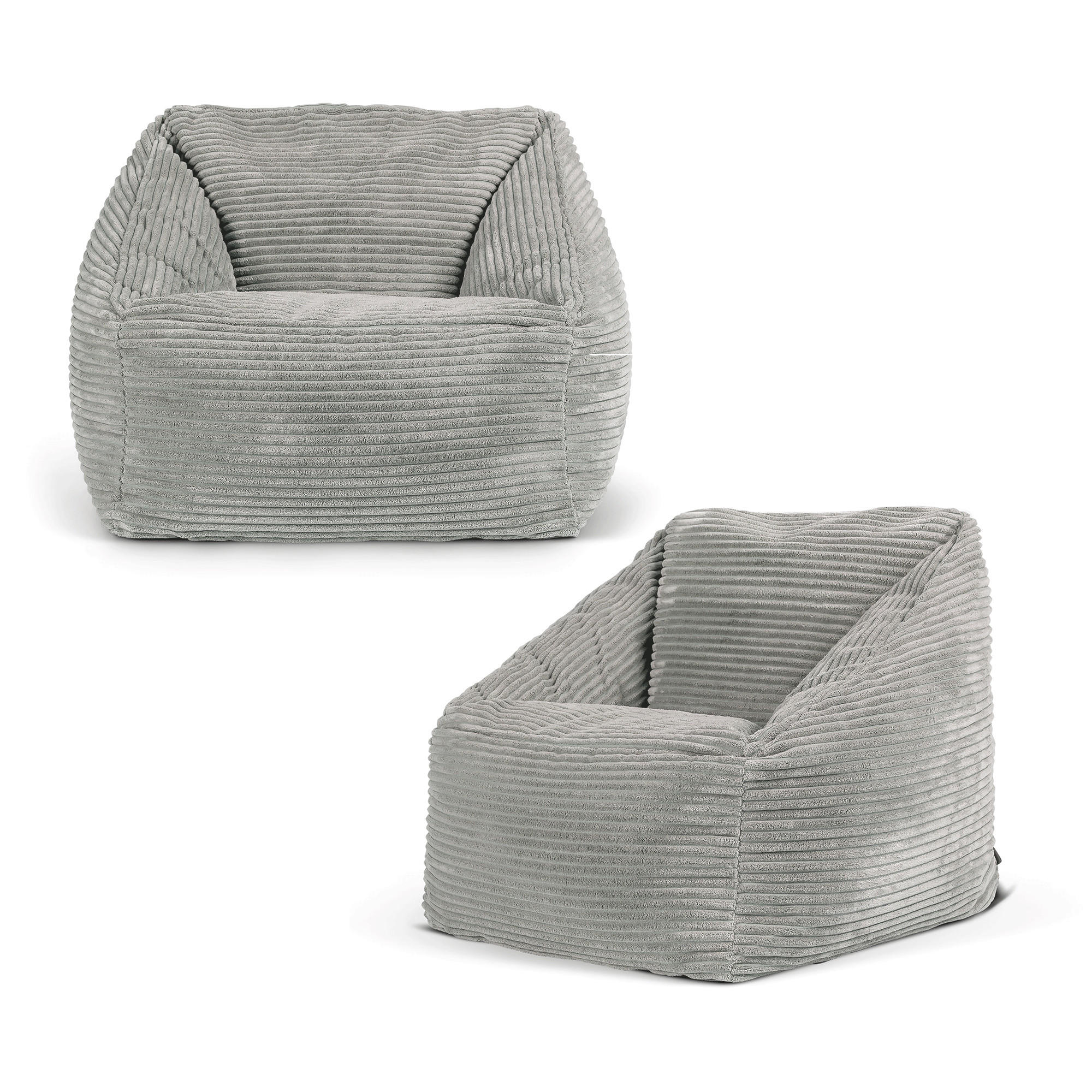 SITZSACK Flauschig für Kinder 2-tlg. - Grau, Textil (55/44/55cm) - icon