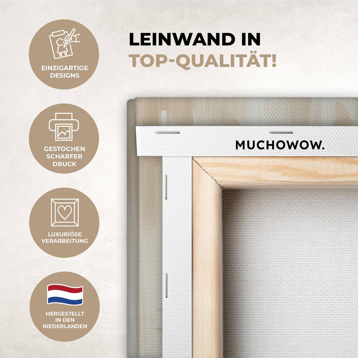 LEINWANDBILD Abstrakt - Liebe - Schwarz und weiß - Modern Wohnzimmer Groß 120x80 cm - Schwarz, Textil (120/80cm) - MuchoWow