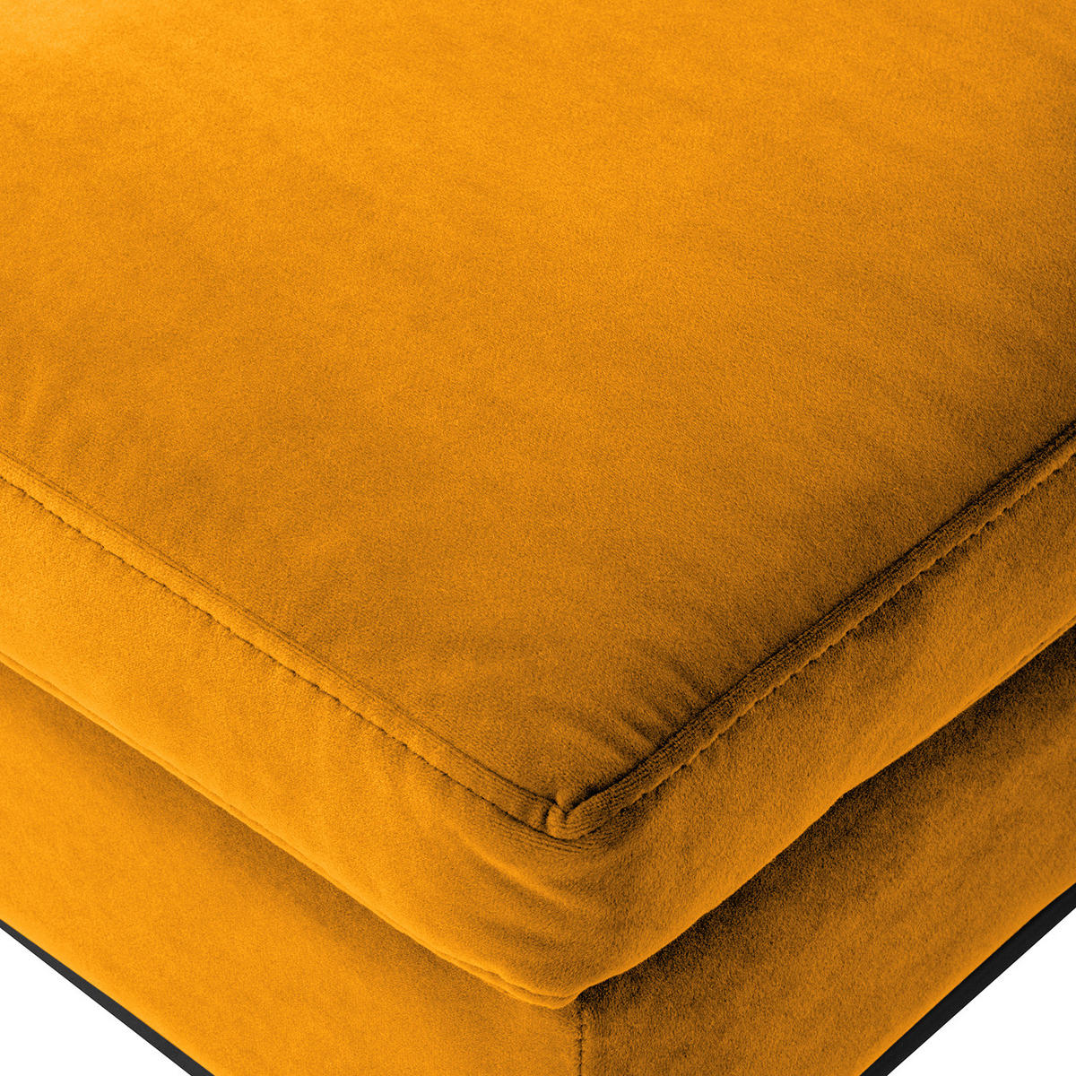 POLSTERHOCKER - Chromfarben/Gelb, Textil/Metall (108/40/69cm) - home24