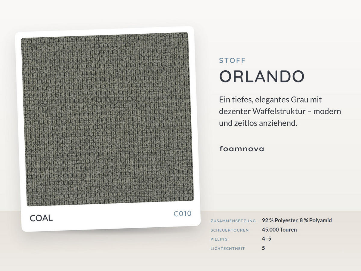 BIGSOFA Vannes Chenille Grau 272/134/68 cm - Grau, Kunststoff/Textil (272/68/134cm) - foamnova