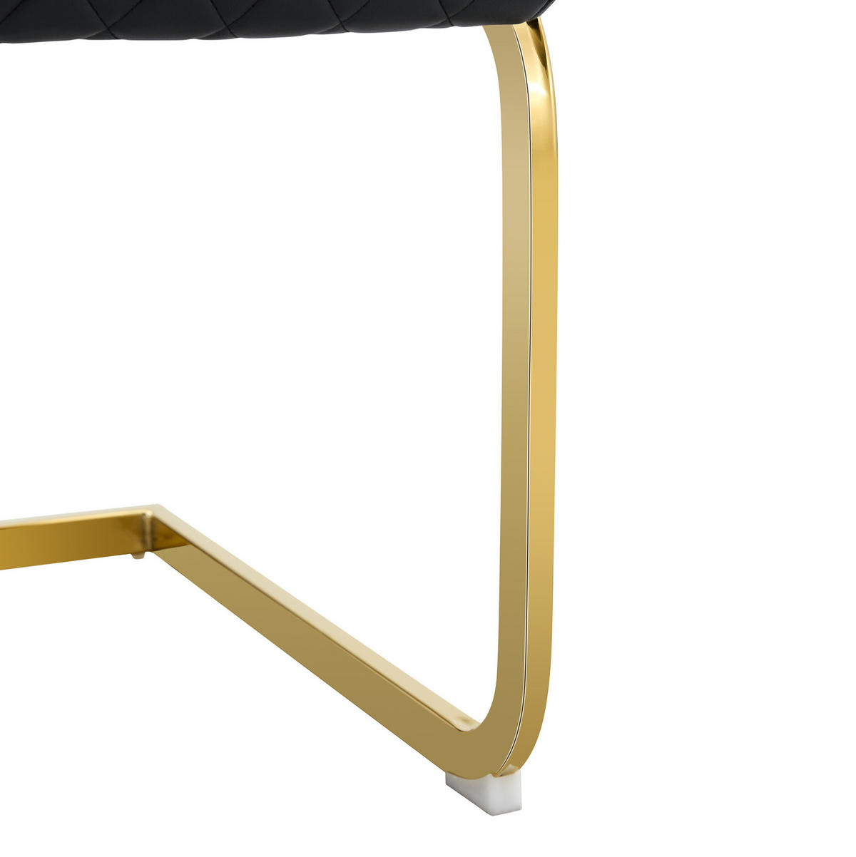 ESSZIMMERSTUHL 2er-Set mit hoher Rückenlehne 100 cm PU-Lederoptik Schwarz Gold - Schwarz, Metall (63/100/43cm) - Meubliv