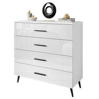 KOMMODE AURA GRIFFE mit Schubladen Beinfarbe – Schwarz - Schwarz/Weiß, Holzwerkstoff (95/90/40cm) - Lookway