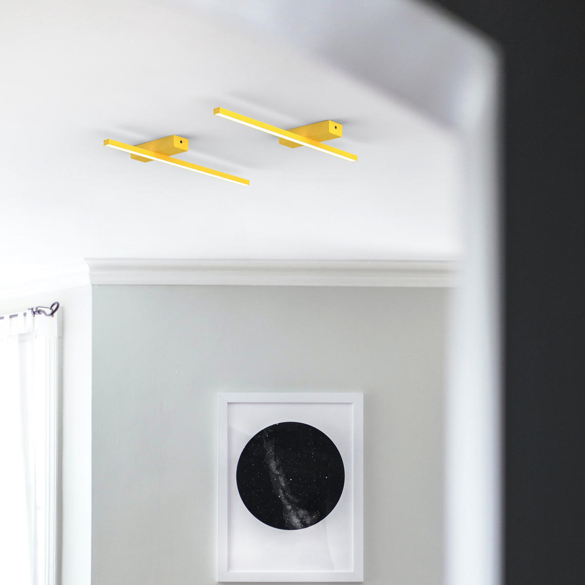 LED-DECKENLEUCHTE - Gelb, Metall (2/50/2cm) - Lumicom