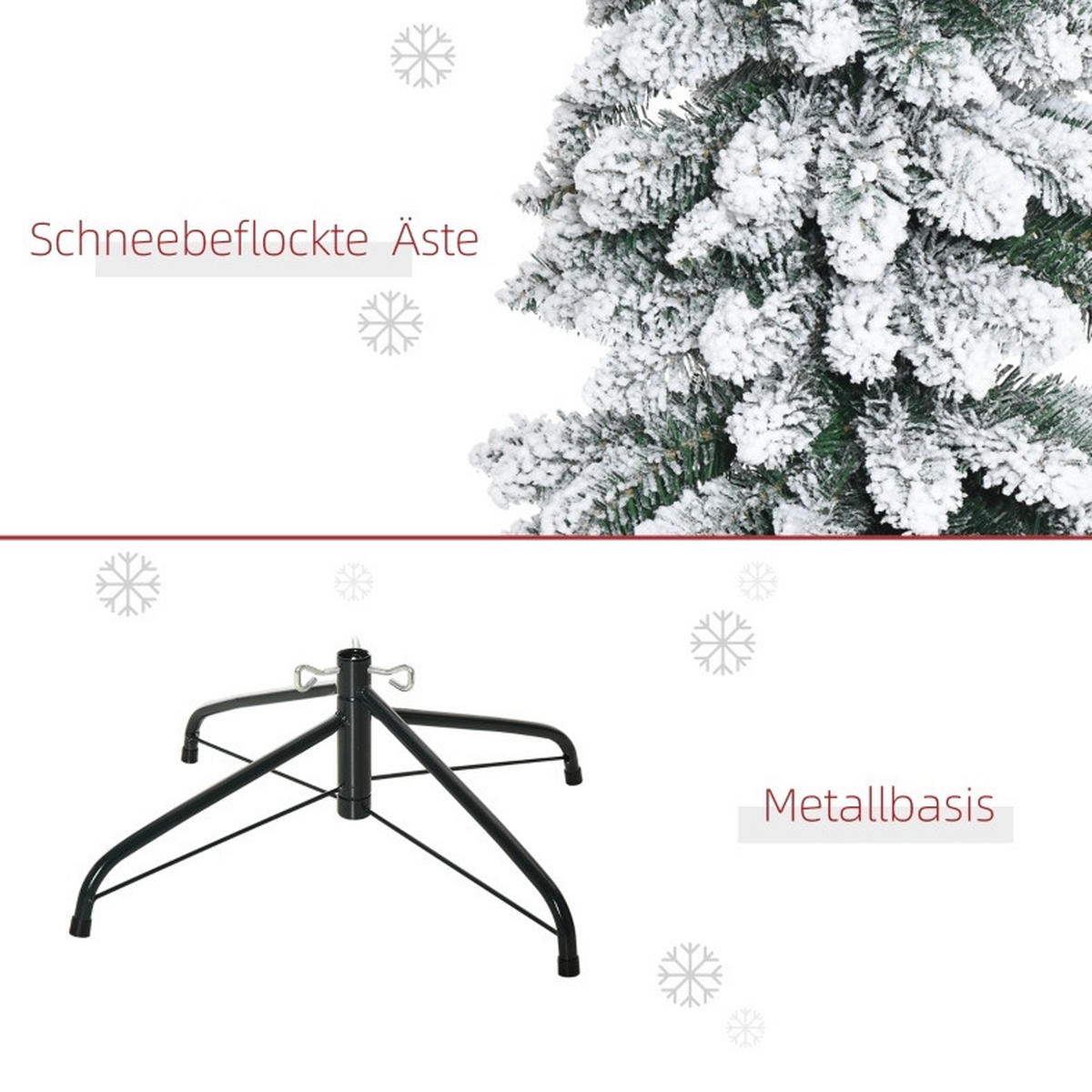 WEIHNACHTSBÄUME 46/46/180 cm grün aus Kunststoff mit Schneeeffekt - Grün, Kunststoff (180cm) - OKWISH
