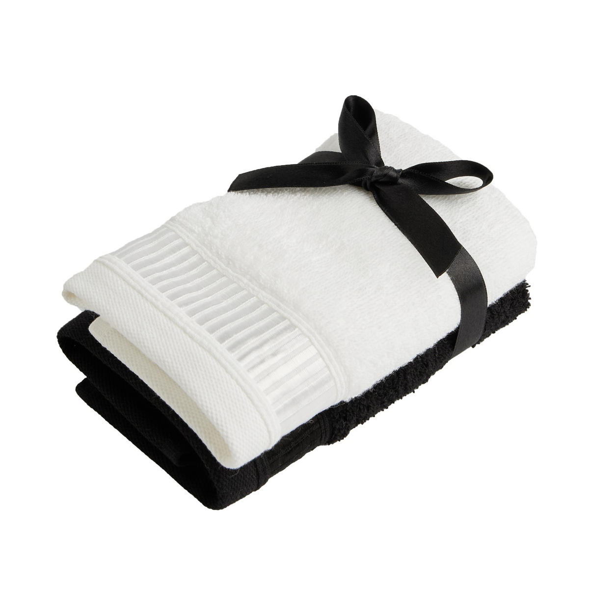 GÄSTETUCH-SET Alicanty - Schwarz, Textil (30/50cm) - home&you