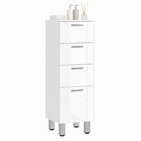 BADEZIMMERSCHRANK mit 4 Schubladen 30 x 30 x 93 cm Weiß - Weiß, Holz (30/93/30cm) - Beauniv