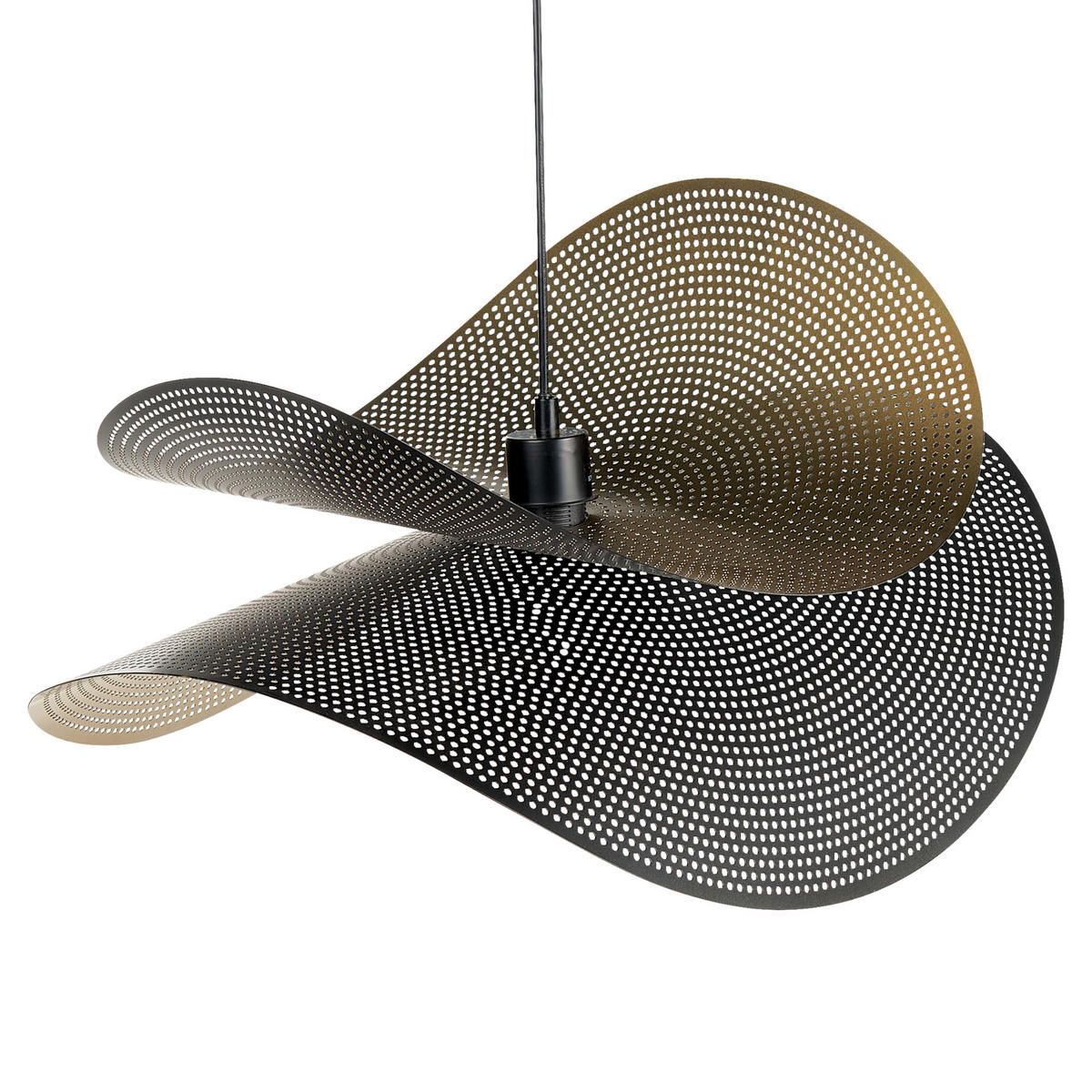 HÄNGELEUCHTE Metal Schwarz und Gold DOYLES - Goldfarben/Schwarz, Metall (50/60/150cm) - Beliani