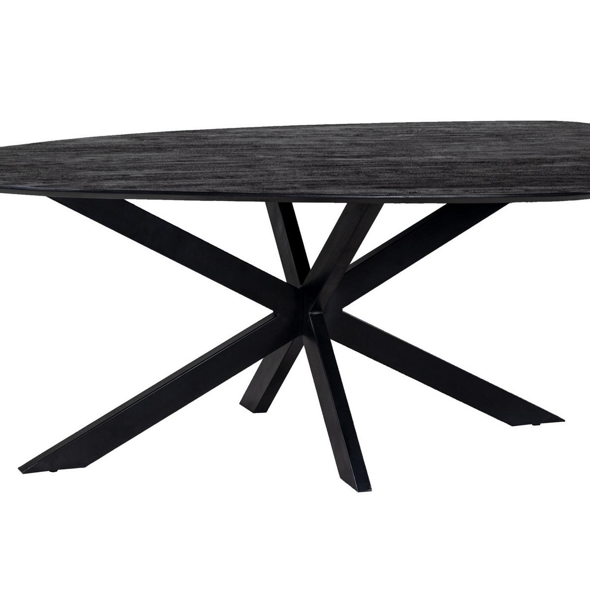 ESSTISCH, dreieckig aus Mangoholz 200cm, natürlich - Schwarz, Holz (200/120/76cm) - Giga Meubel