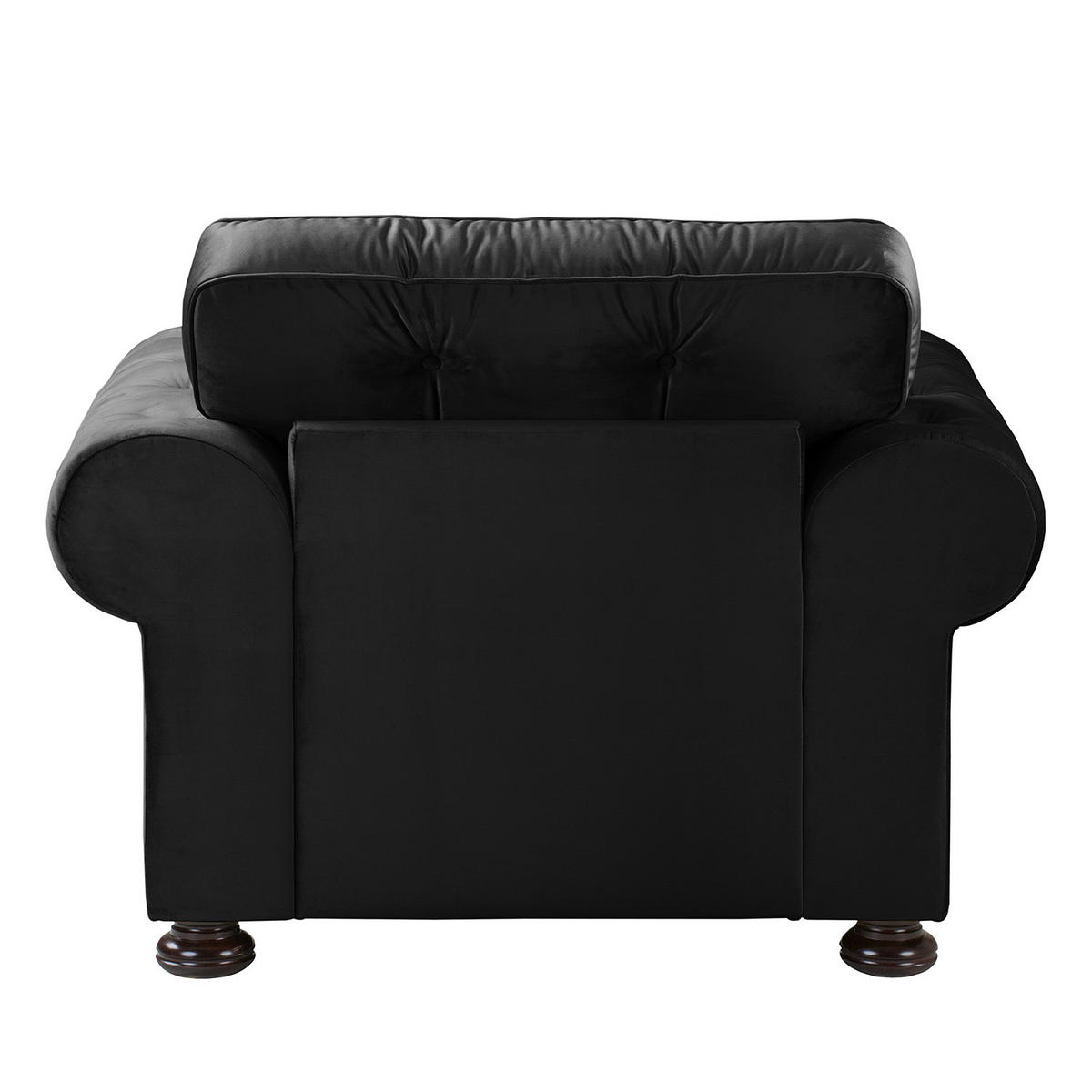 SESSEL - Samt - Anthrazit, Holz/Textil (125/93/100cm) - home24