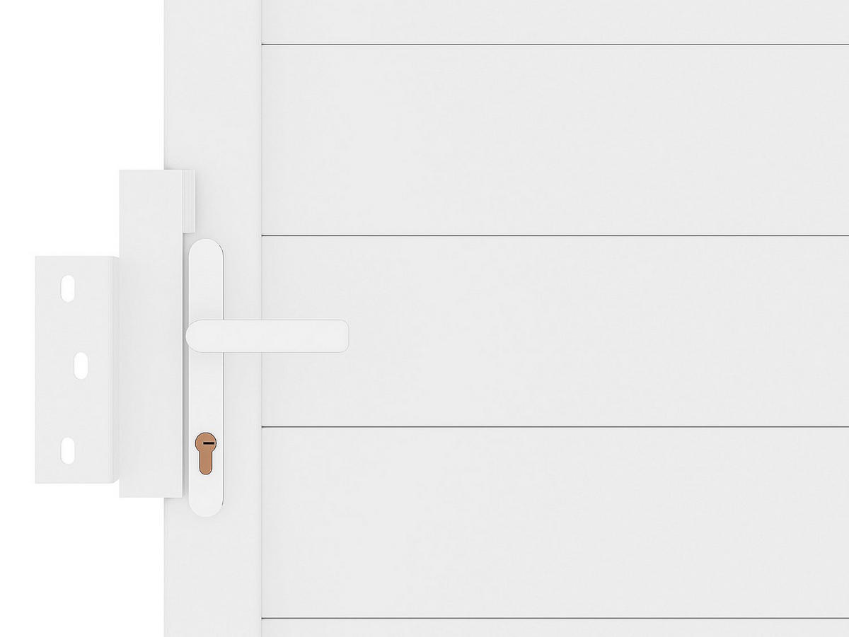 SCHIEBETOR - 348cm x 4.6cm - Plastik - weiß - NAZARIO - Weiß, Kunststoff (348/178cm) - Vente-Unique