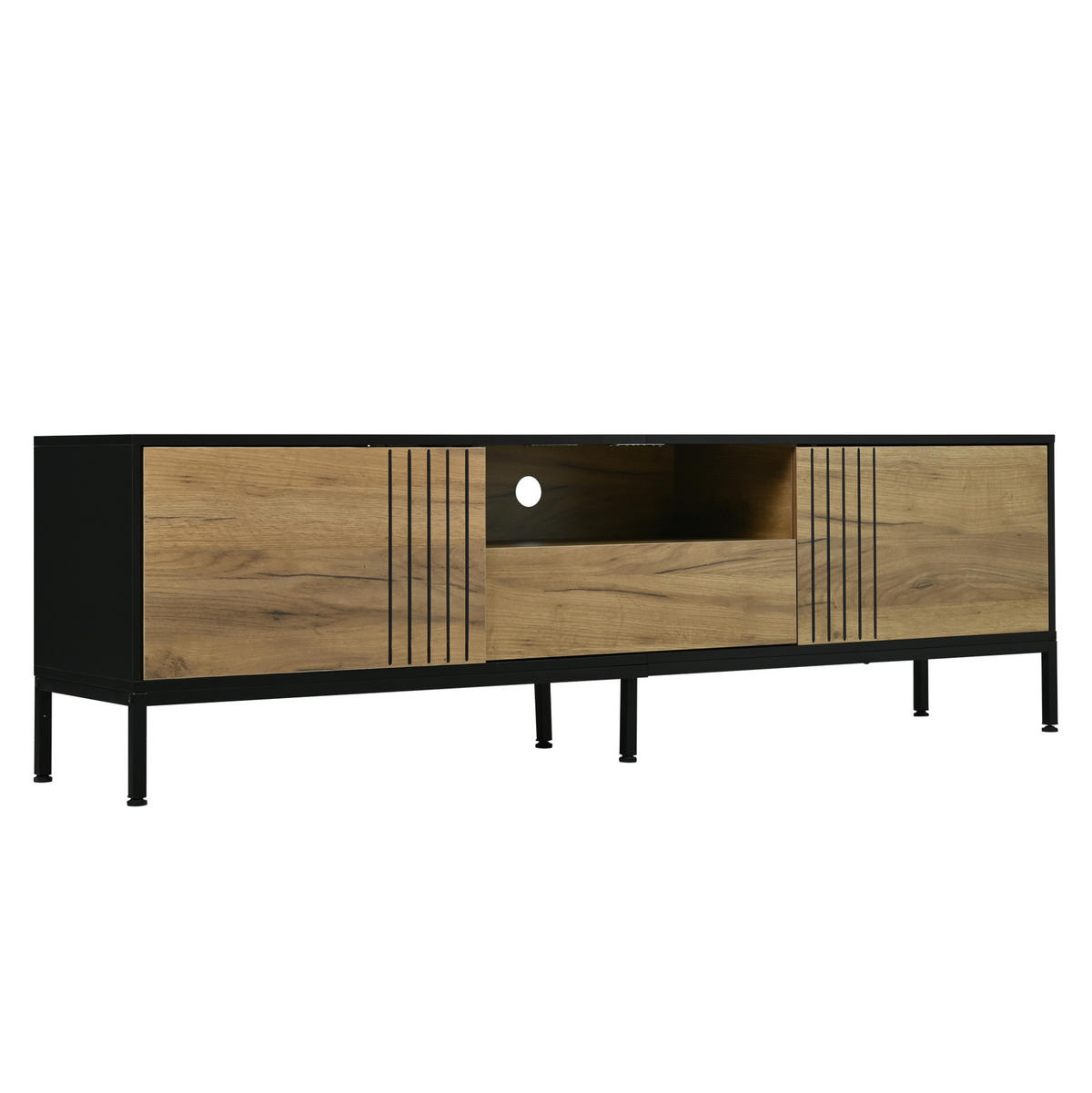 TV-ELEMENT mit 2 Türen und 1 Schublade 170 x 35 x 50 cm Oak - Braun, Holzwerkstoff (35/50/170cm) - Beauniv