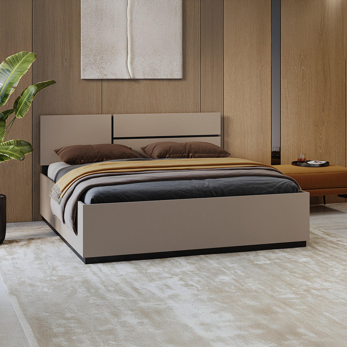 BOXSPRING POSTEL 180/200 Lilia Krtek - šedohnědá, kompozitní dřevo (180/200cm) - Petits-meubles