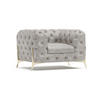 CHESTERFIELD-SESSEL Vertex Grau Samt - Goldfarben/Grau, Holz/Textil (125/75/100cm) - S-Style Möbel