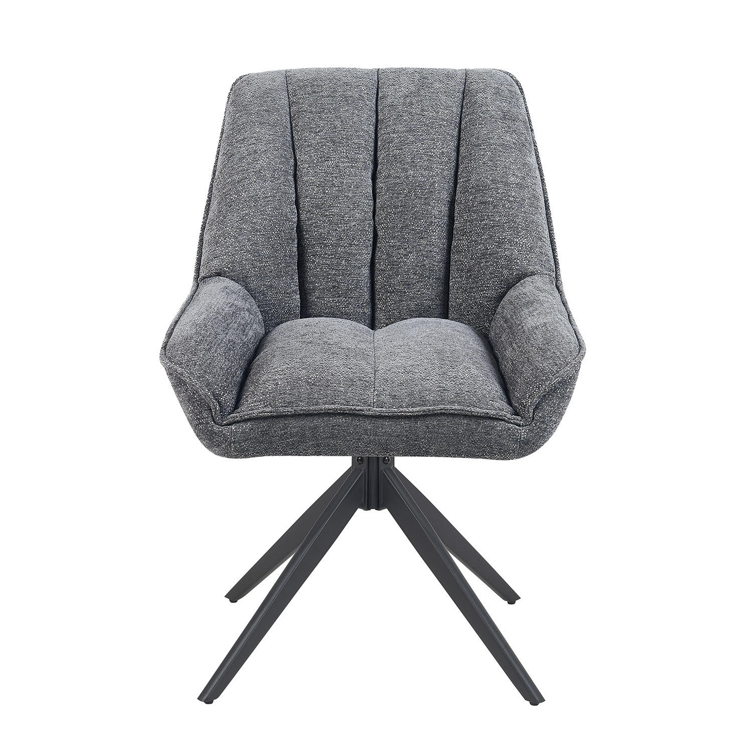DREHSTUHL Mika-Zoe - Schwarz/Grau, Textil/Metall (60/88/68cm) - DUBI Möbel