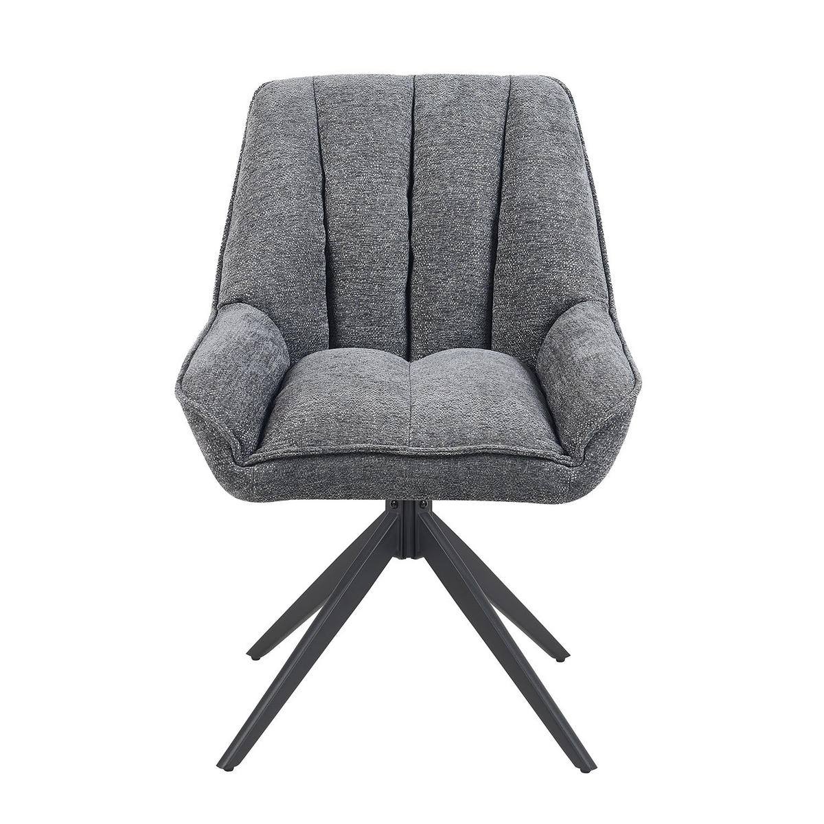 DREHSTUHL Mika-Zoe - Schwarz/Grau, Textil/Metall (60/88/68cm) - DUBI Möbel