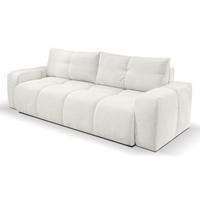 SOFA Creme SOHI Gepolstert Mit Schlaffunktion Und Bettkasten - Weiß, Textil (259/90/99cm) - Sepro Meble