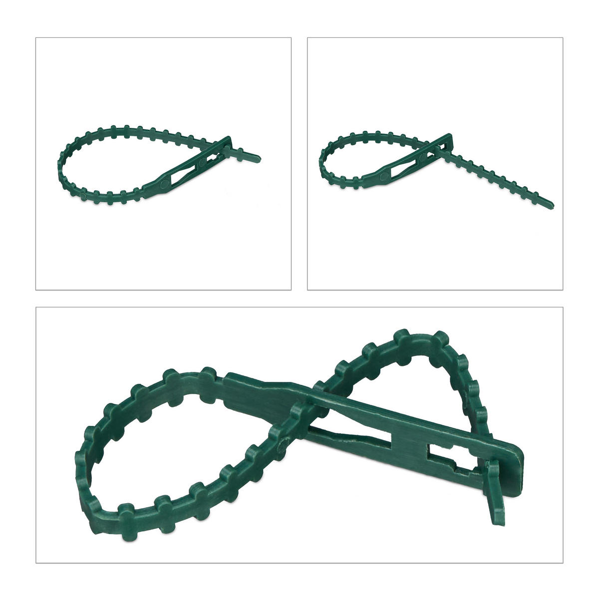 200XVEZICE - tamno zelena, plastika (0.7/14/0.2cm) - Relaxdays