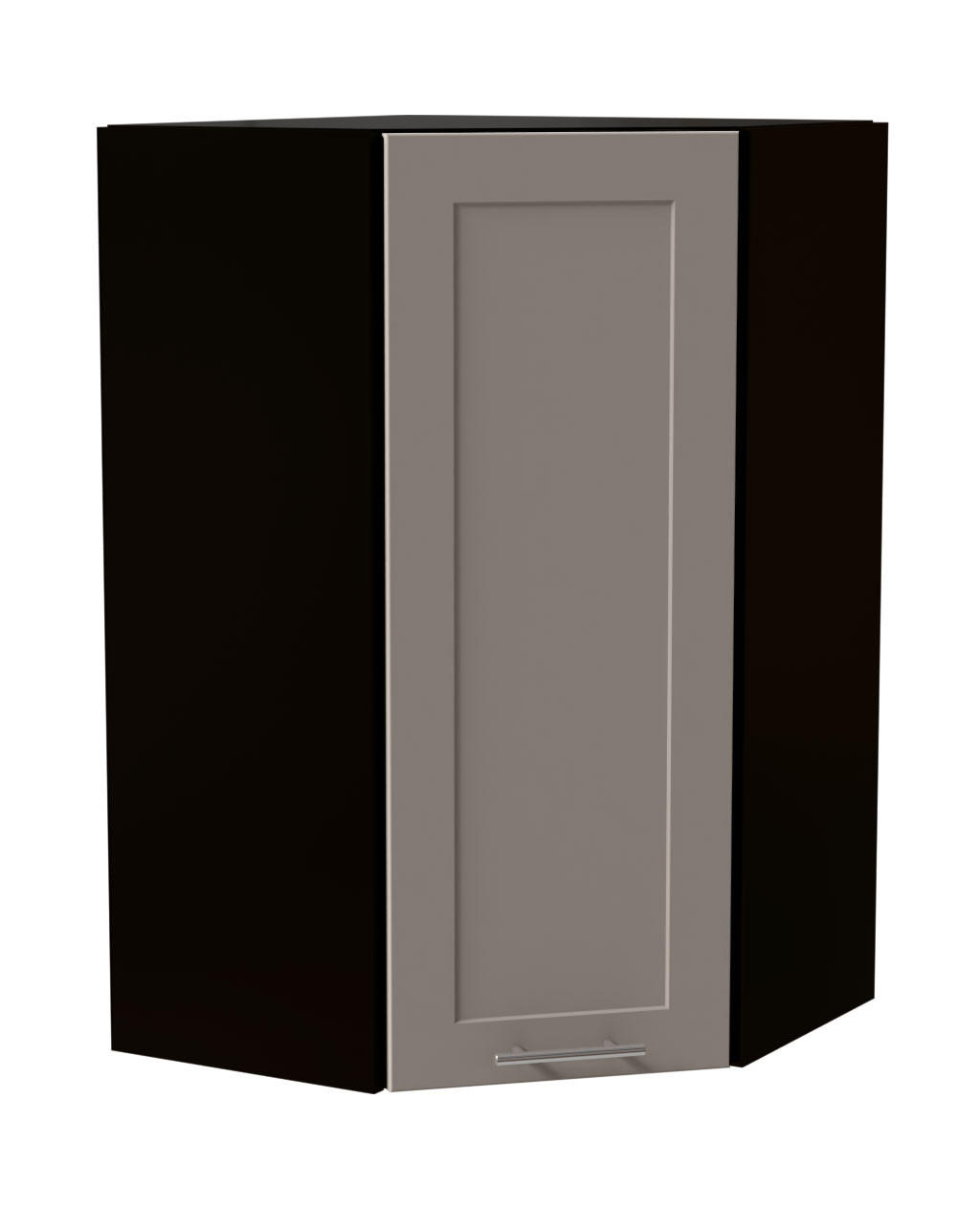 HÄNGESCHRANK Oslo W4/10/60 Schwarz / Kaschmir Matt 60 / 60 / 96cm - Kaschmir/Schwarz, Holz/Holzwerkstoff (60/96/60cm) - Feldmann-Wohnen